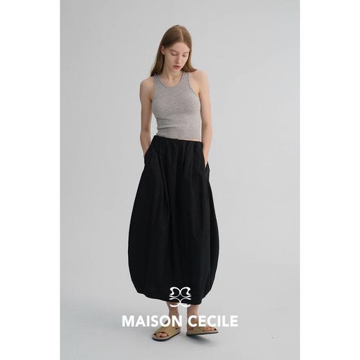 MAISON CECILE 两色|天丝高支棉优雅垂坠蓬松立体花苞半身裙 商品图4