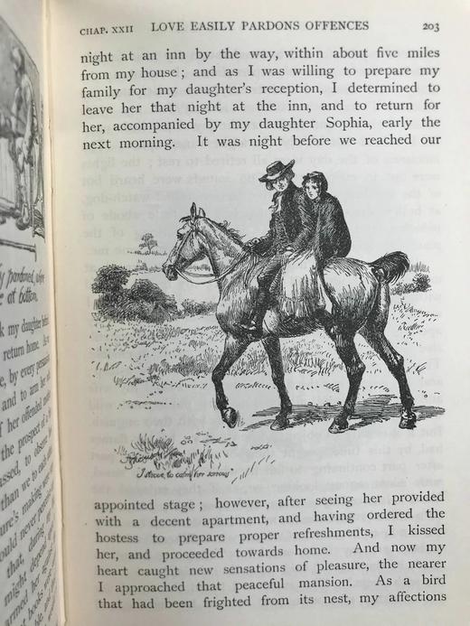 1903年 戈德史密斯《威克菲尔德牧师》 休·汤姆森约百幅插图 漆布精装64开 商品图7