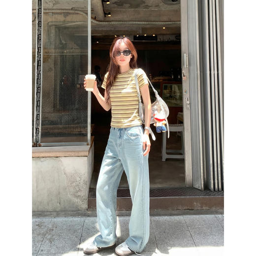 <曾小咸推荐>4.18现货秒杀 ！微信超特价！韩系条纹短袖t恤 日常109.99 立减50 秒杀59.99！！ 商品图2