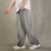 DRONKOO 2026 抽绳松紧前斜裁毛边喷色做旧中厚卫裤长裤 商品缩略图2
