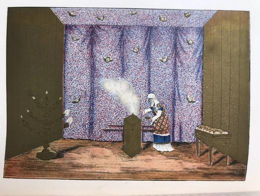 约19世纪后期 索尔陶《圣所，祭司与献祭》 配泥金彩色插图 漆布精装32开 商品图6