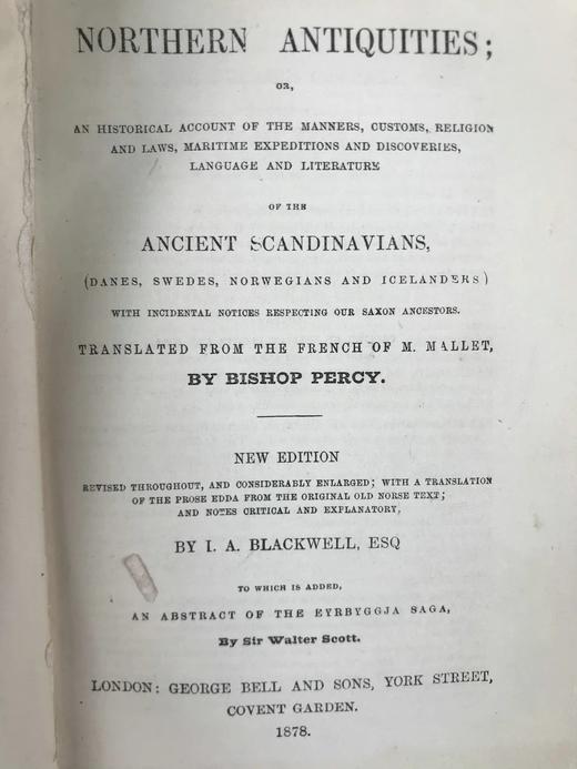 1878年 马利特《北方古物志》 配插图 漆布精装32开 商品图2