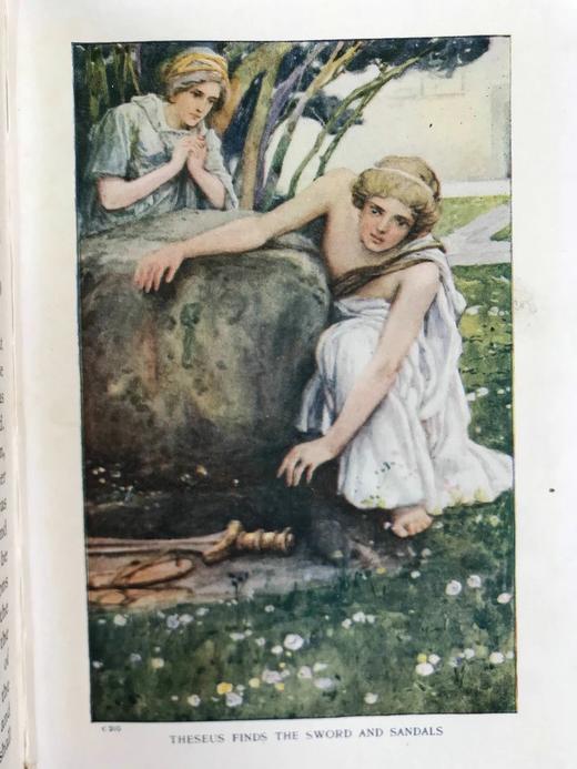 约20世纪早期 查尔斯·金斯利《阿尔戈与忒修斯英雄的故事》 3幅彩色插图 漆布精装32开 商品图6