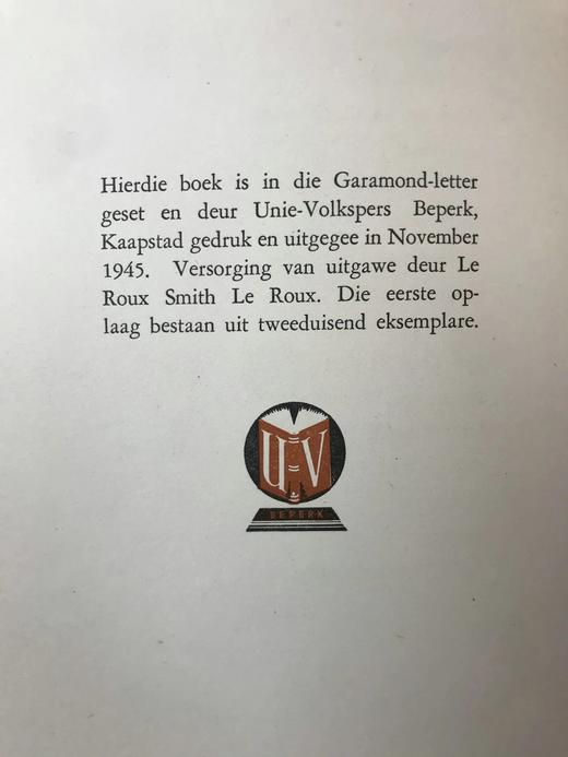 【阿非利卡语】限量2000册！1945年 普莱西斯《我们父辈的土地》 鲁克斯7幅插图 漆布精装18开 商品图11