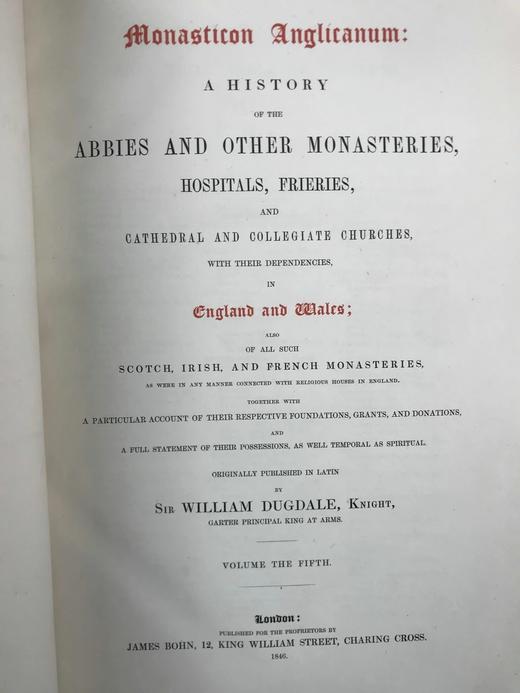 39*27cm！1846年 英国威尔士国教建筑图史（全8卷） 约240幅原品版画（含大量对开插图） 真皮精装 商品图3