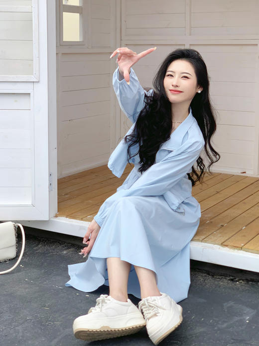 【百图lulu定制】【海盐两件套连衣裙】短款防晒外套  条纹 背带连衣裙 两件套 商品图6