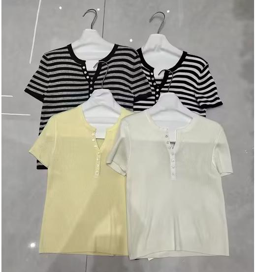 【门店同款】ENJOY春季V领短袖针织衫 169152341 商品图0