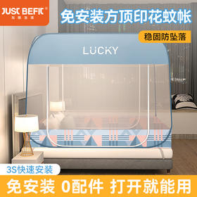 【品牌直发】加倍生活 免安装方顶印花防蚊大顶蚊帐 20色可选