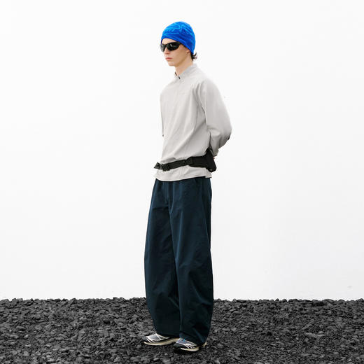 714street防晒凉感弧线落肩长袖2026春夏户外骑行运动半拉链T恤男 商品图3