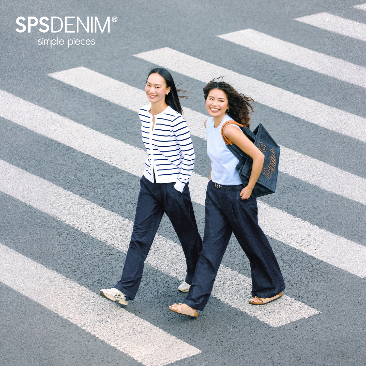 【天丝威化裤】simplepieces春新款SPS牛仔女显瘦腰带阔腿拖地裤