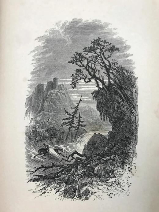 约19世纪后期 司各特诗集 配骑士群像版画插图 漆布精装64开 商品图12