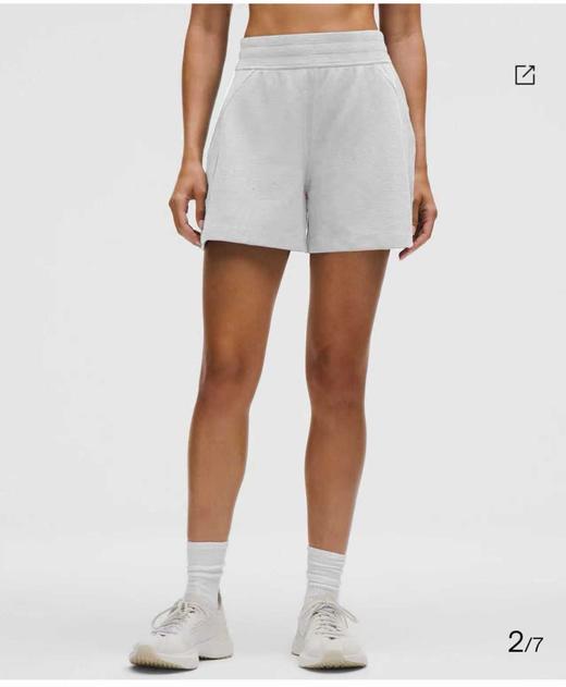 LULU 华夫格春夏女士高腰中裤短裤五分裤 Z-15830 商品图6