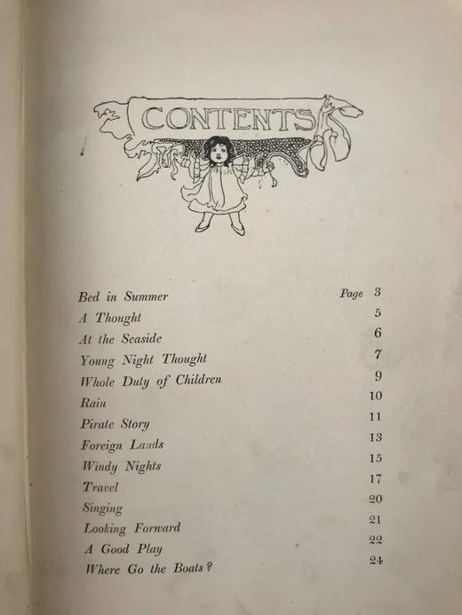 1913年 史蒂文森《童诗花园》 查尔斯·罗宾森百余幅插图 漆布精装36开 商品图3