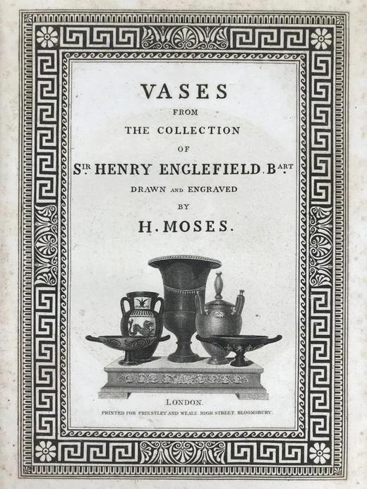 约19世纪中后期 亨利·恩格勒菲尔德古典希腊花瓶藏品图集 39页版画插图 皮脊精装16开 商品图2