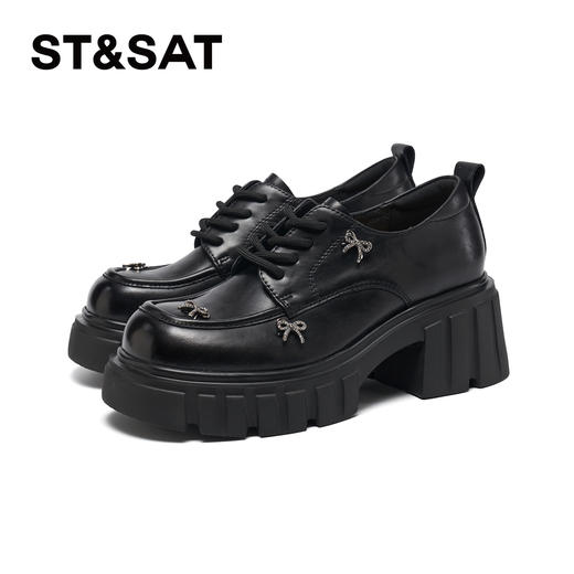 星期六26春新学院风俏皮蝴蝶结厚底乐福SSE1112196 商品图4