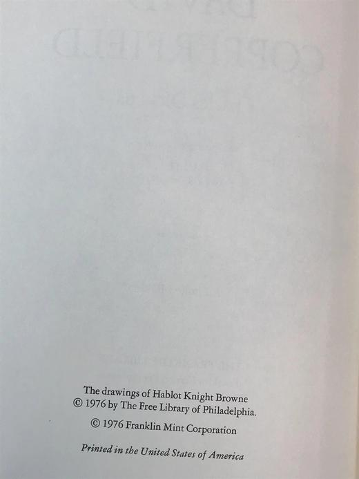 限量版！查尔斯・狄更斯《大卫・科波菲尔》 配插图 富兰克林图书馆豪华皮装本 商品图3