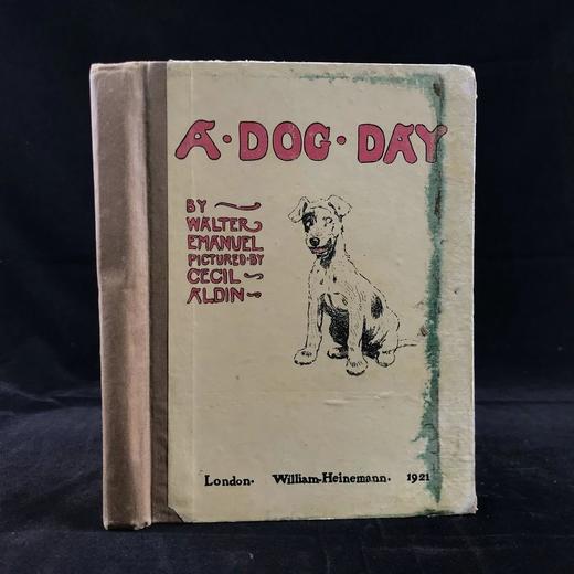 1921年 伊曼纽尔《小狗的一天》 塞西尔·奥尔丁精美插图 布脊精装36开 商品图0