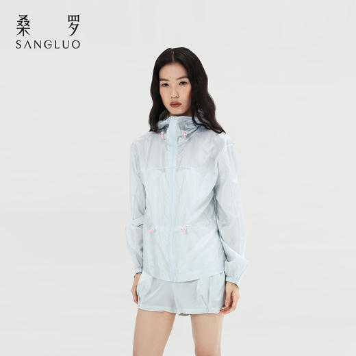 桑罗抽绳桑蚕丝防晒衣清爽透气防紫外线女夏外穿连帽外套修身显瘦 商品图3