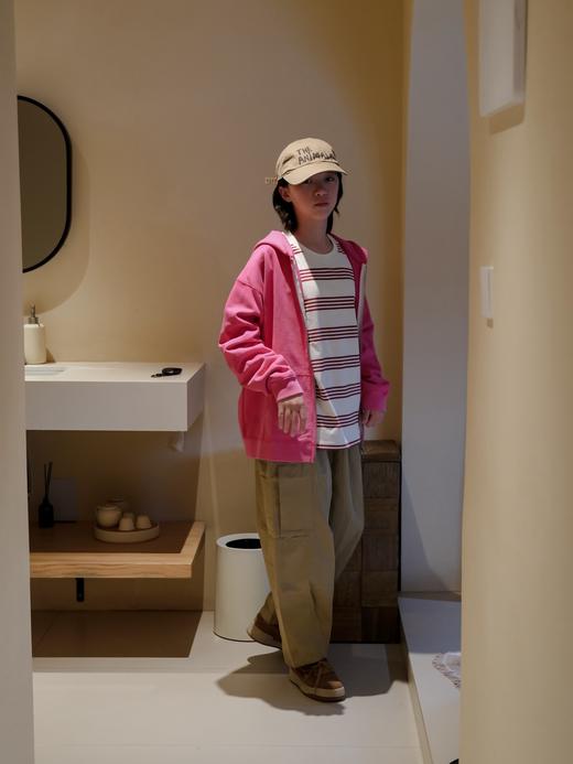 2026春秋DD同款！日系小众儿童复古水洗做旧印花企鹅连帽卫衣外套！ 商品图2