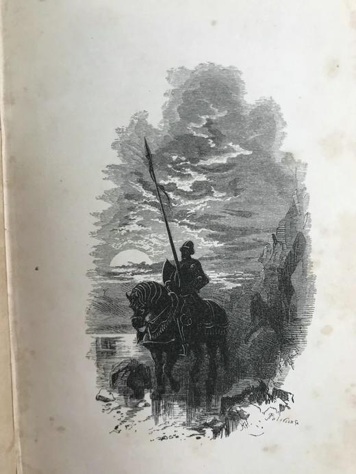 约19世纪后期 司各特诗集 配骑士群像版画插图 漆布精装64开 商品图6