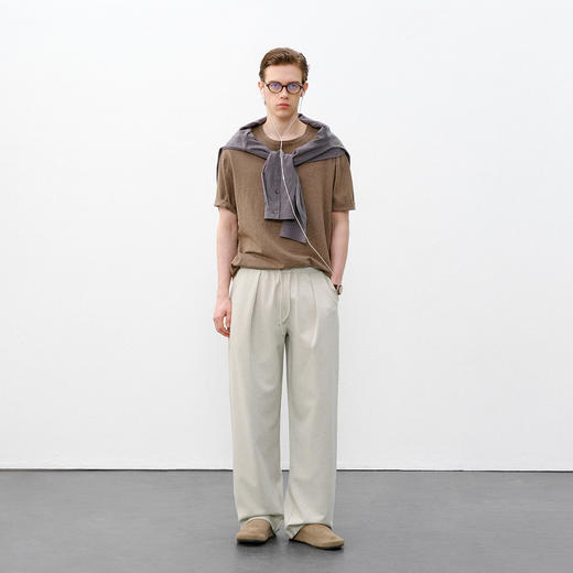 714street微宽松肌理感莫代尔卫裤男2026春季日系修腿显瘦休闲裤 商品图3