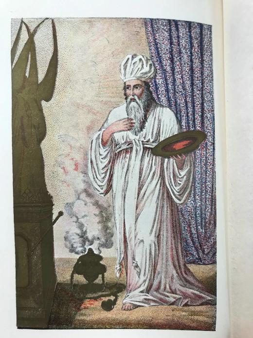 约19世纪后期 索尔陶《圣所，祭司与献祭》 配泥金彩色插图 漆布精装32开 商品图7