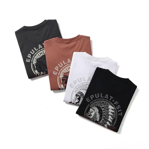 个性复古印花100%棉 男士T恤 商品图0