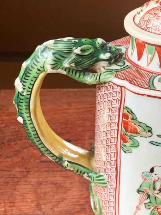 五彩绘人物纹龙把六方流酒壶，顺丰包邮 商品图7