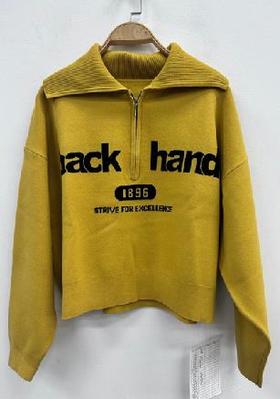 NC大翻领字母毛织短上衣50914（黄） 冬季 954011220321