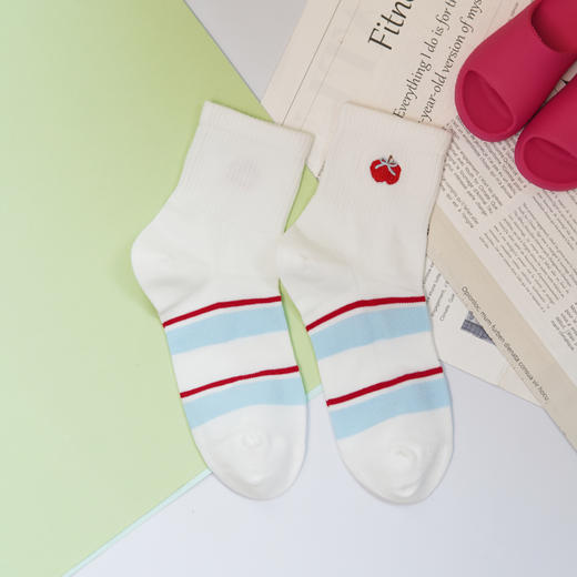 【2双装】【6双6折】女士春夏时尚袜子AB版网面中筒袜子舒适可爱女袜【2612212】 商品图4