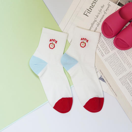 【2双装】【6双6折】女士春夏时尚袜子AB版网面中筒袜子舒适可爱女袜【2612212】 商品图3