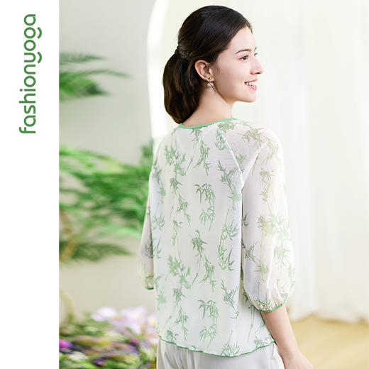 凡圣瑜伽优雅竹韵纹外搭 F15375 商品图4