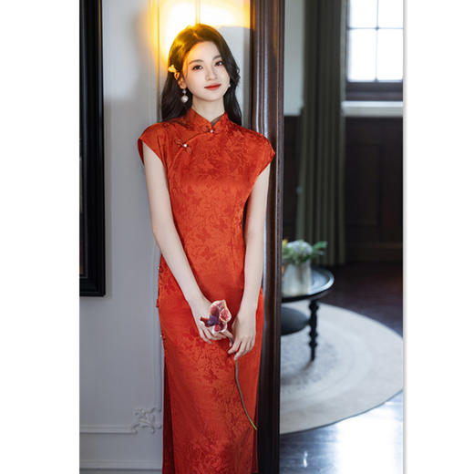 坎肩连袖新中式少女款旗袍，时尚改良年轻款日常可穿GX-392604 商品图3