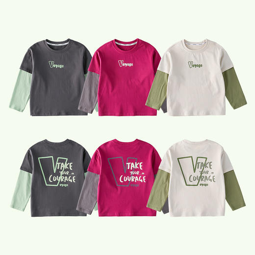 【7A撞色假两件T】【棉花堂】针织长袖T恤   柔软透气 100棉  F251017YX 商品图5