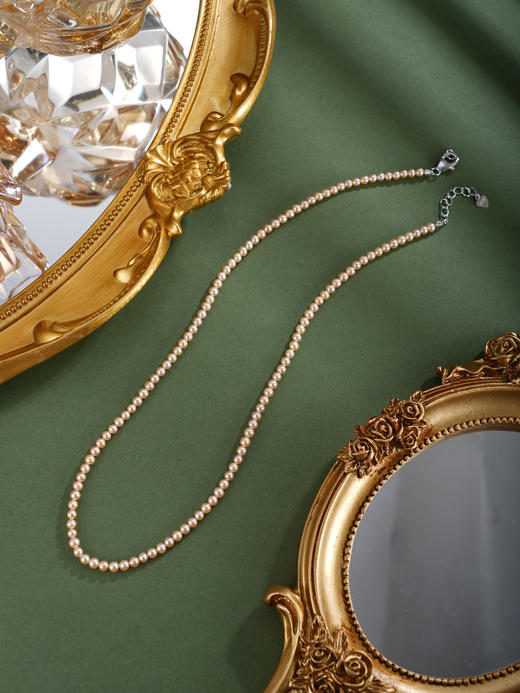 子佩集银S925珍珠惜王妃项链【ZXLY3.5-4MM】珠串2602 商品图8