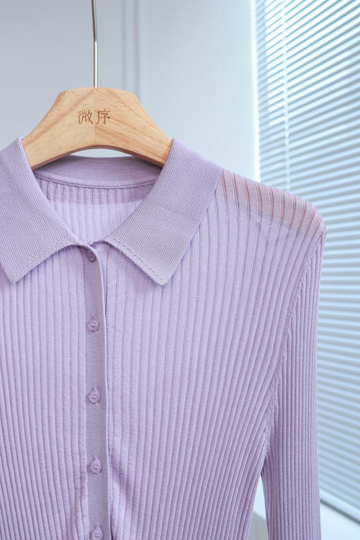 轻氧衫|法式修身翻领针织衫 商品图4