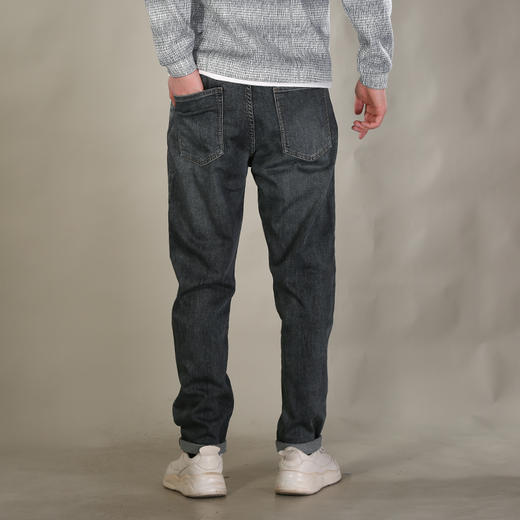 DRONKOO 2026 正常腰表袋后白棕绿小圆圈绣线中厚牛仔长裤 商品图4