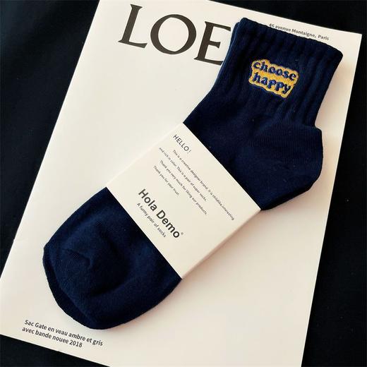 【好看又百搭】纯棉男女春秋季刺绣袜子中筒棉袜吸汗透气长袜潮运动袜中款袜。rg 商品图2