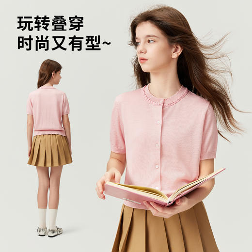 【纳维凯尔】【120-165】女童夏季针织短袖t恤 商品图5