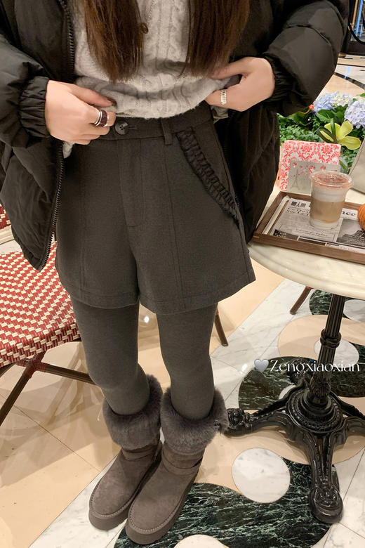 <曾小咸推荐>3.2现货秒杀！微信超特价！韩系灰色高腰直筒短裤休闲裤 日常179.99 立减110 秒杀69.99！ 商品图5