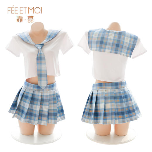 【情趣内衣】霏慕 日系格子纯情学院装7039 商品图11