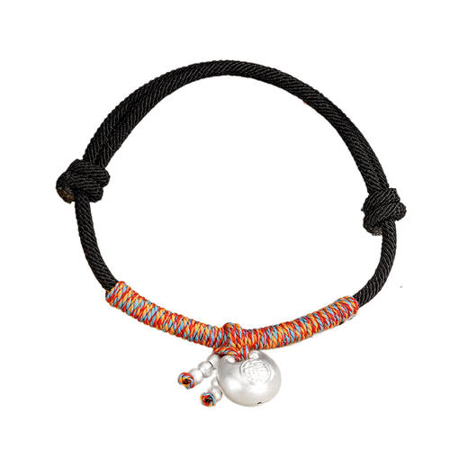 【足银999】 卡蒂罗KADER 小胖福银坨手绳 新中式国潮心想事成平安锁藏式可调节红绳 福运相随平安喜乐福运满满#好运 手链 男女同款情侣款 商品图0