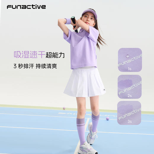 【满分衣】funactive女童短袖polo领儿童速干透气防晒户外上衣夏F1UT30219 商品图3