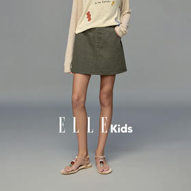 💕春3童装休闲水洗牛仔抽皱半身裙