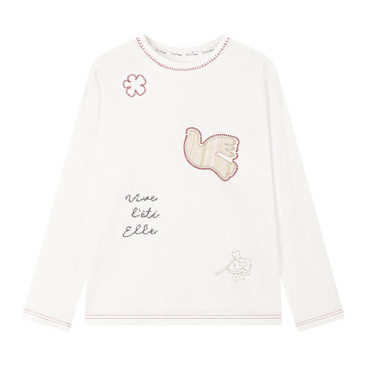 💕【特价】春季童装-休闲撞色贴布绣长袖T恤6645EL 商品图4