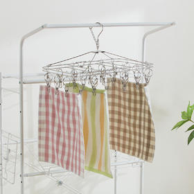 NITORI宜得利家居 防风晾晒夹毛巾夹不锈钢折叠衣架24P SI AQ130