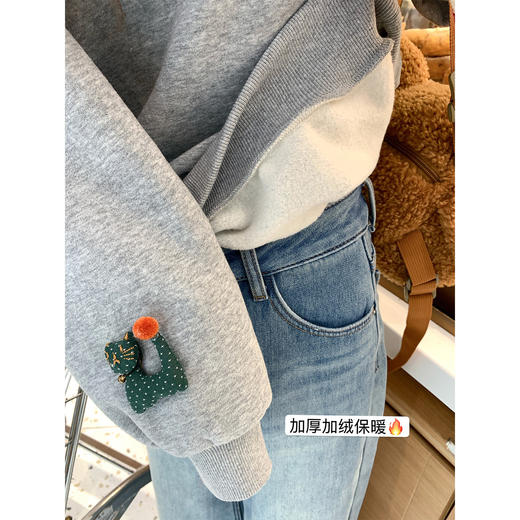 <曾小咸推荐>2.27现货秒杀 ！微信超特价！韩系灰色无帽加绒卫衣 日常209.99 立减120 秒杀89.99！ 商品图2