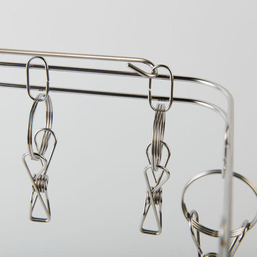 NITORI宜得利家居 防风晾晒夹毛巾夹不锈钢折叠衣架24P SI AQ130 商品图5