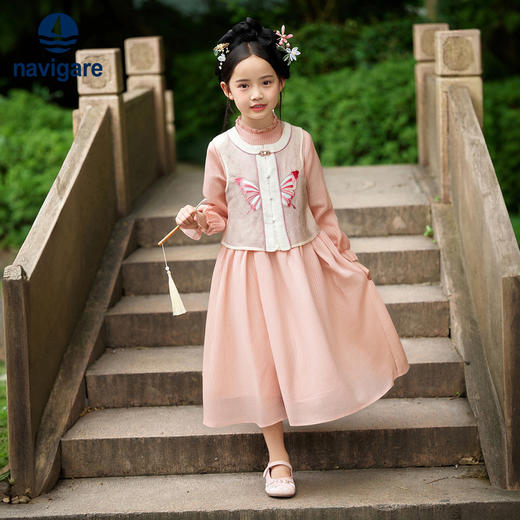 【纳维凯尔】【120-165】意大利小帆船女童古风汉服套装 商品图2