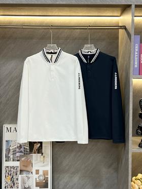 点此购买 金林德伯格春秋季男士休闲棒球领POLO衫 ss 340795